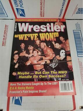 MAGAZINE The Wrestler April 1998 Ken Shamrock nWO Steiners Maivia WCW WWF Cb50